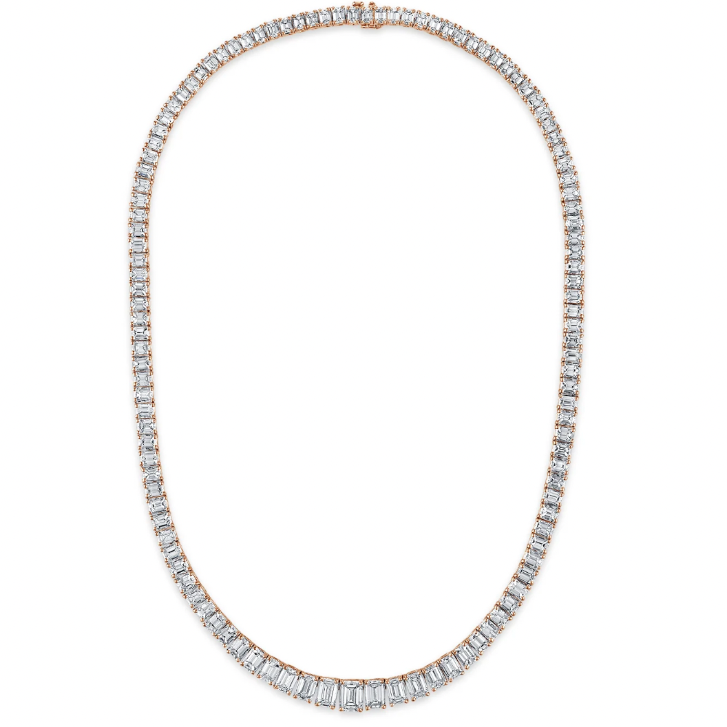 29 Carats Moissanite Emerald cut Tennis chain | 925 Silver|