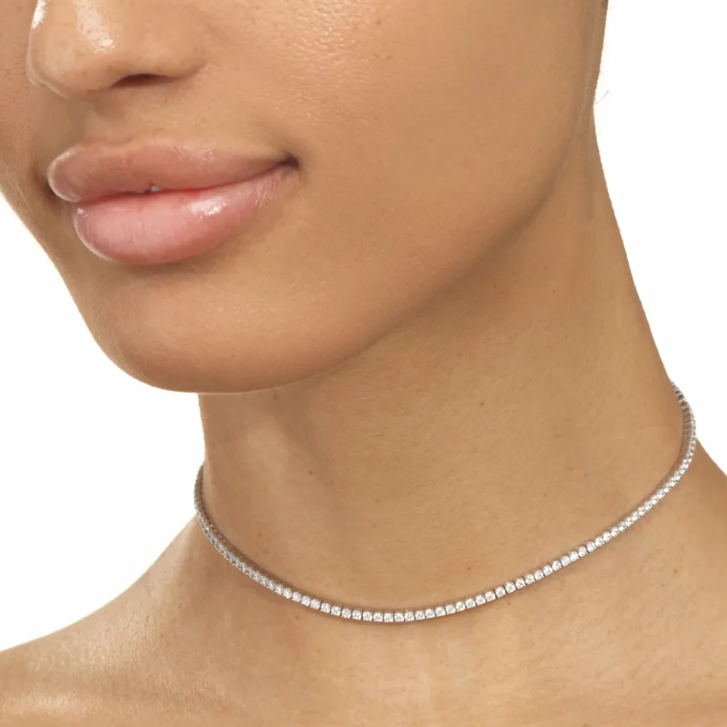 2mm Moissanite Round cut tennis chain | 925 Silver