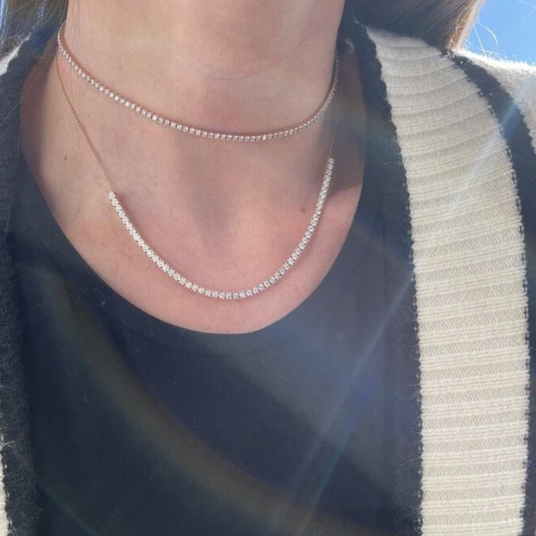 3.5mm Moissanite Round cut tennis chain | 925 Silver