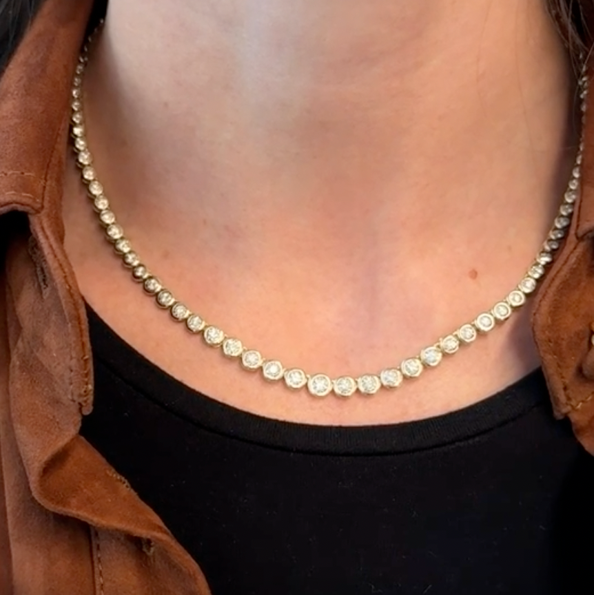 22 Carats Moissanite Round cut tennis chain | 925 Silvers