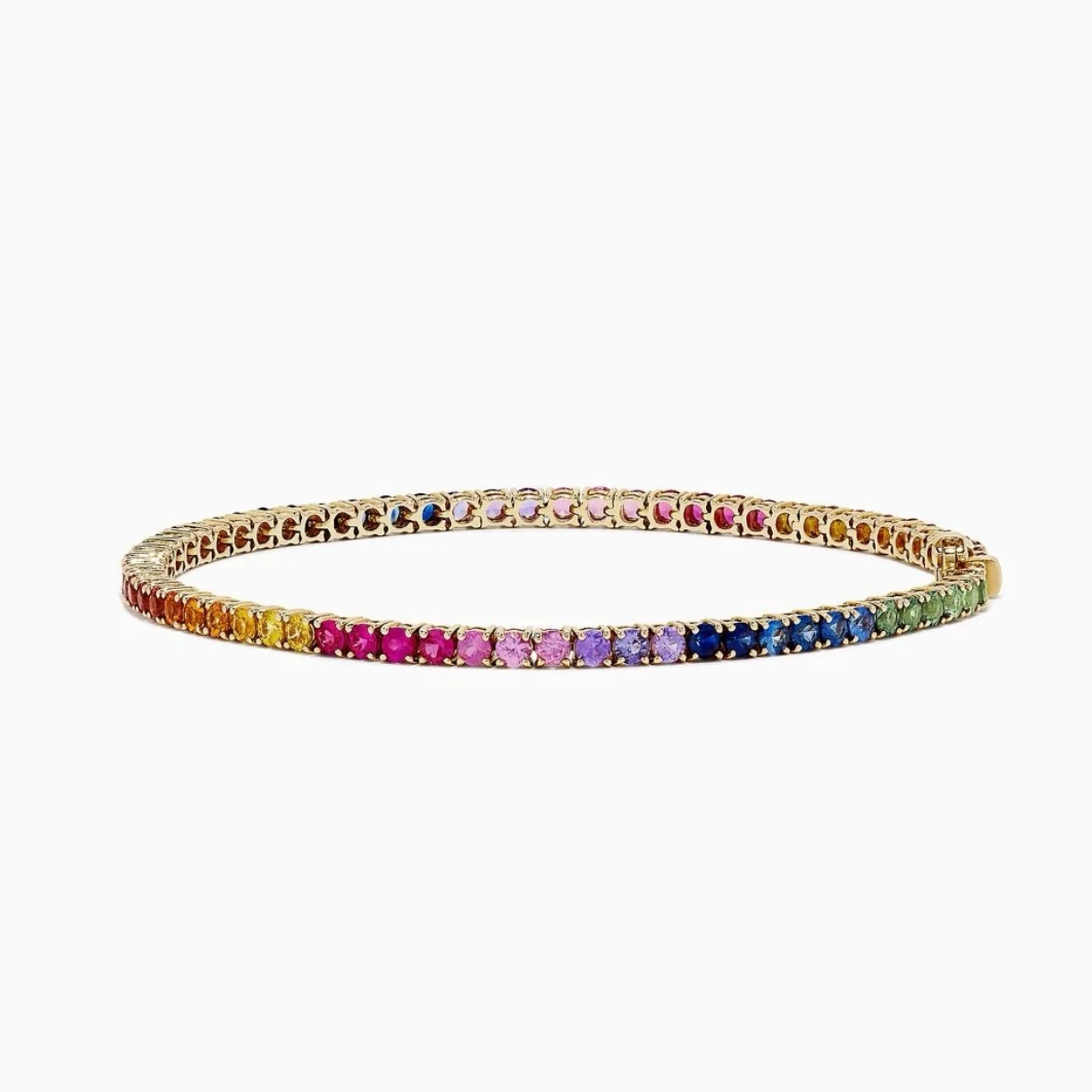 Multi sapphire Round cut lab grown tennis bracelet | RAINBOW Series