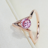 Pink PORTUGESE cut V ring | 925/9K GOLD