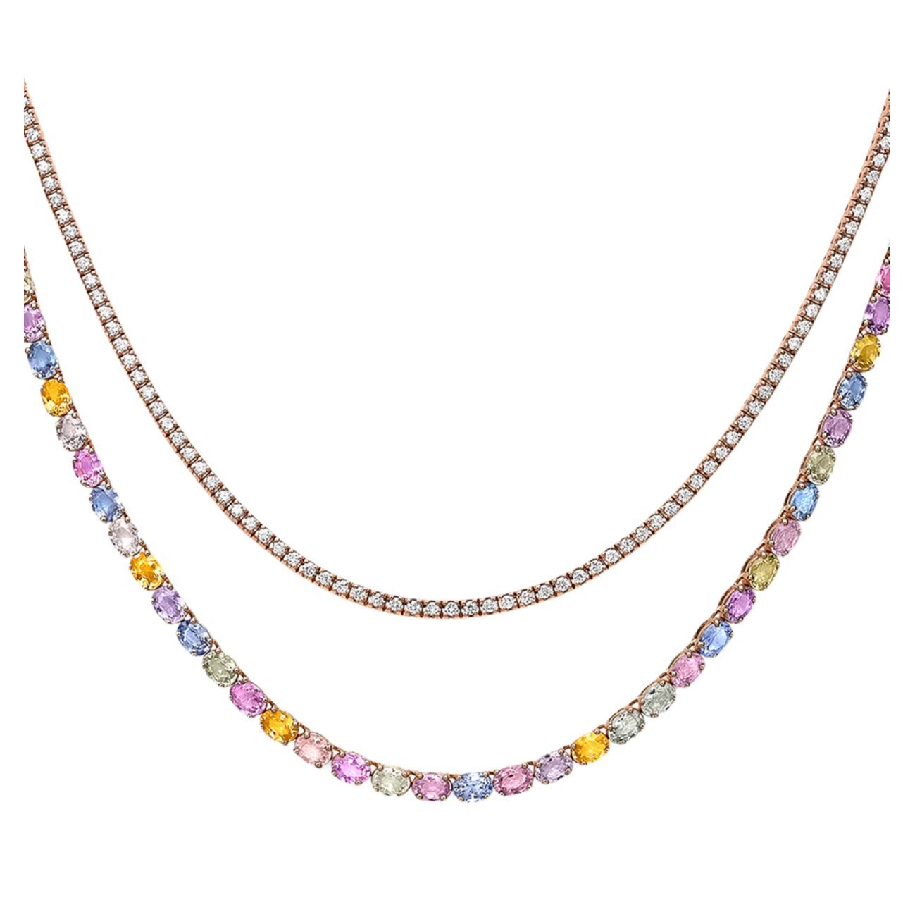 Dual line multi sapphire necklace | WOKE 🌈