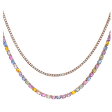 Dual line multi sapphire necklace | WOKE 🌈