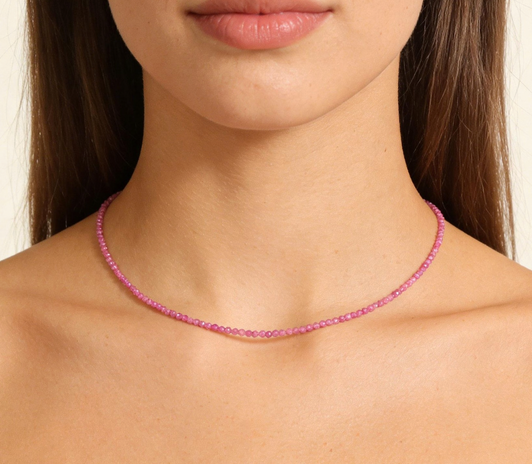Certified Pink sapphire chain | Silver | By WOKE