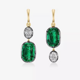 Green Emerald Ear-rings in 9K Gold/925 Silver |WOKE