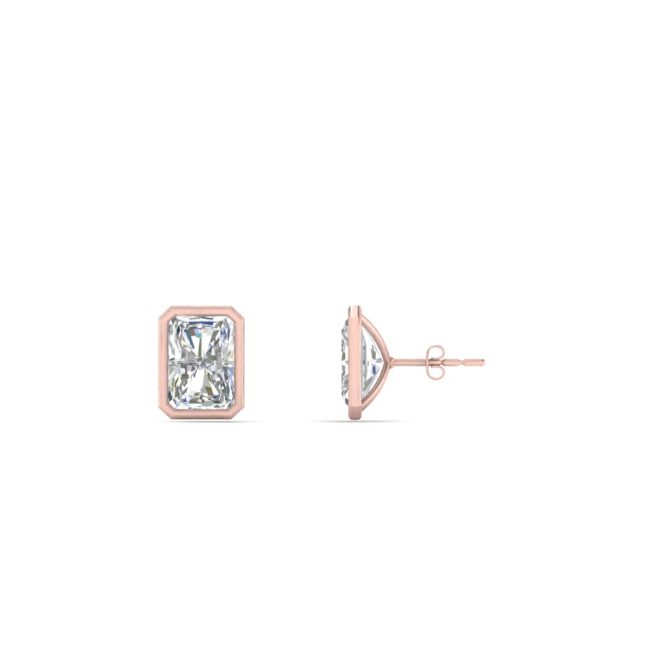 VVS-EF Radiant cut Moissanite studs | 925 sterling silver/ 14k Gold | IGI certified