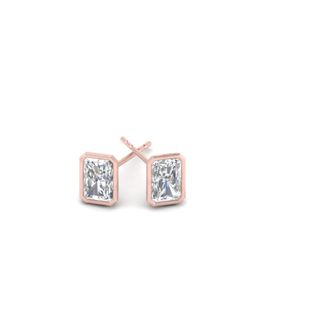VVS-EF Radiant cut Moissanite studs | 925 sterling silver/ 14k Gold | IGI certified