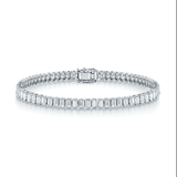 Emerald cut IGI Lab grown diamond Tennis bracelet | In 925 sterling silver and IGI certified LGD