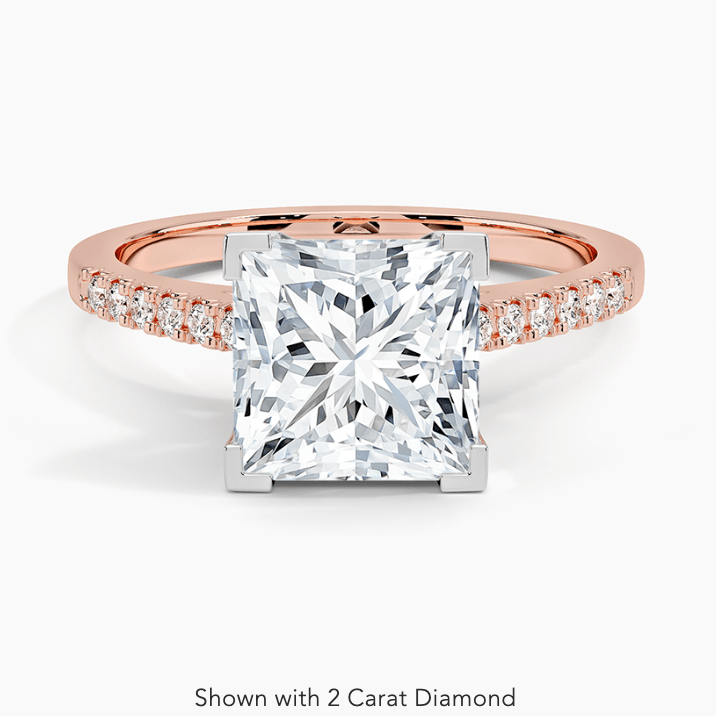 2 carat princess cut ring | Moissanite ring in gold and  925 sterling silver| GRA certified moissanites