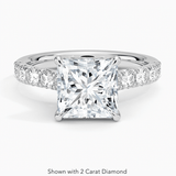 2 carat princess cut ring | Moissanite ring in gold and  925 sterling silver| GRA certified moissanites