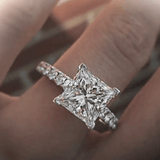 2 carat princess cut ring | Moissanite ring in gold and  925 sterling silver| GRA certified moissanites