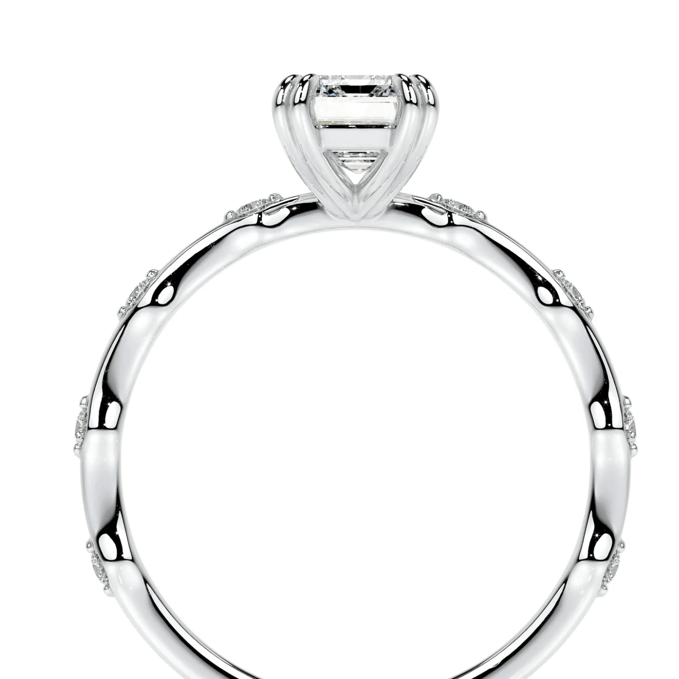 2.38 carat emerald cut ring | Moissanite ring in 14k gold &  925 sterling silver| GRA certified moissanites