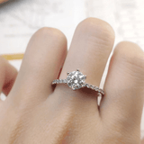 1 carat GRA certified moissanite round cut ring | GRA certified moissanite in 925 sterling silver 14k gold| GRA certified moissanite