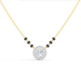 1.28 Cts HALO solitaire LGD Mangalsutra with chain | In 14k/925 silver| IGI/SGL certified Lab grown diamonds