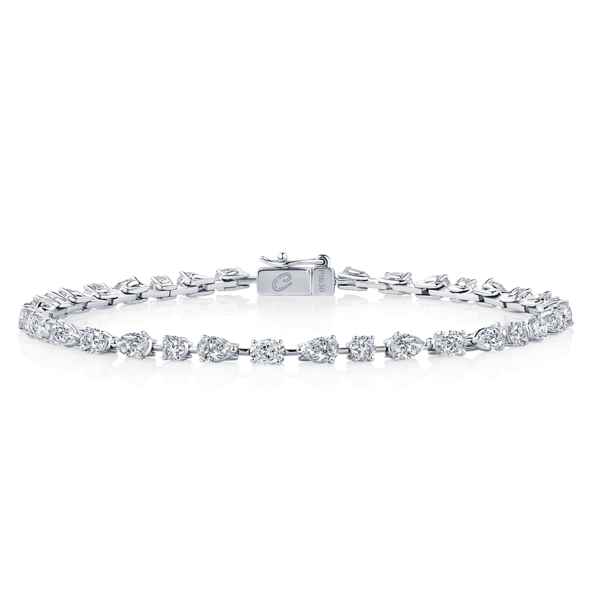 Pear Oval cut moissanite bracelet | In 925 sterling silver and GRA certified moissanite