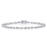 Pear Oval cut moissanite bracelet | In 925 sterling silver and GRA certified moissanite