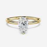 2 carat pear cut moissanite ring | Moissanite ring in gold and 925 sterling silver| GRA certified moissanites
