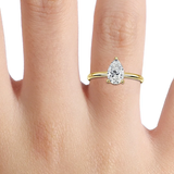 2 carat pear cut moissanite ring | Moissanite ring in gold and 925 sterling silver| GRA certified moissanites
