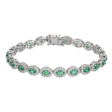 EMRLD™ LAB Emerald halo 925 silver bracelets | BY WOKE