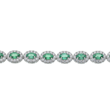 EMRLD™ LAB Emerald halo 925 silver bracelets | BY WOKE