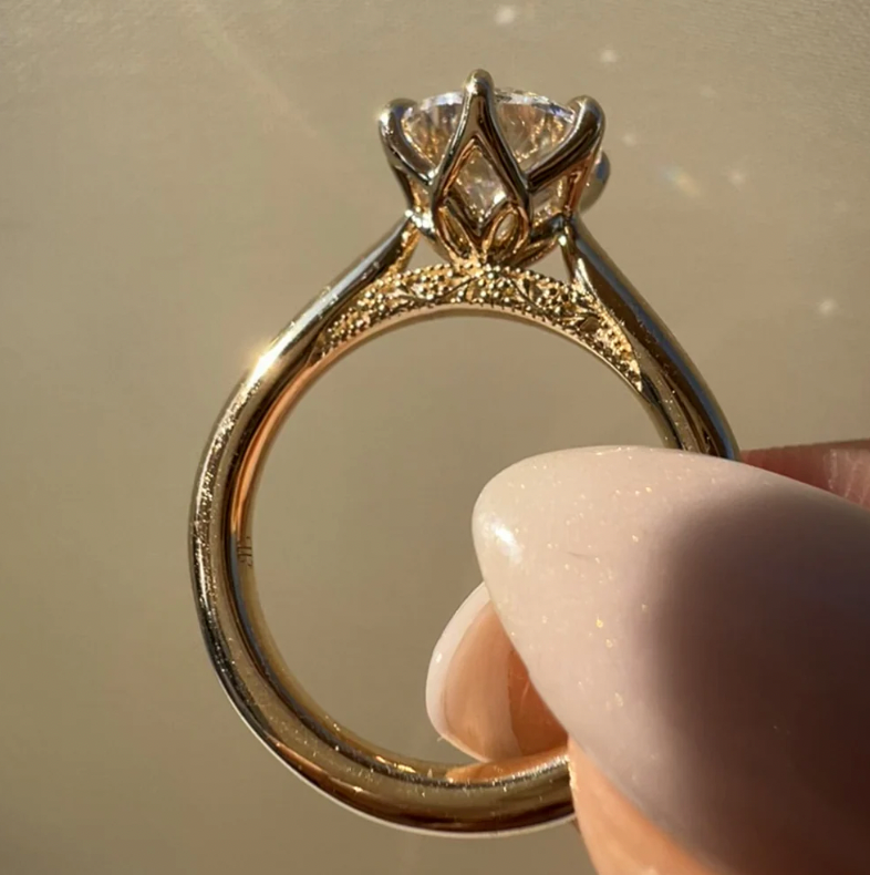 PORTUGESE cut round ring | 925/9K GOLD