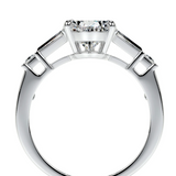 8 Ct Pear cut baugette side moissanite ring | 9K gold
