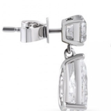 10 carats Pear and round cut Moissanite ear drop earrings | 925 sterling silver | GRA certified