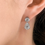 10 carats Pear and round cut Moissanite ear drop earrings | 925 sterling silver | GRA certified