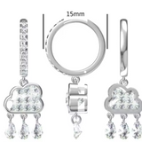 Rain Cloud earrings in 925 silver and moissanite | 925 Silver