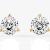 1 carat Portugese cut Moissanite ear studs | 925 sterling silver