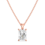 1 Carat radiant cut moissanite pendant | Moissanite pendant in gold and 925 sterling silver| GRA certified moissanites