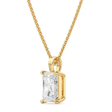 1 Carat radiant cut moissanite pendant | Moissanite pendant in gold and 925 sterling silver| GRA certified moissanites