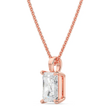 1 Carat radiant cut moissanite pendant | Moissanite pendant in gold and 925 sterling silver| GRA certified moissanites