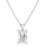 1 Carat radiant cut moissanite pendant | Moissanite pendant in gold and 925 sterling silver| GRA certified moissanites