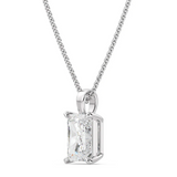 1 Carat radiant cut moissanite pendant | Moissanite pendant in gold and 925 sterling silver| GRA certified moissanites