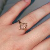 Dutch Marquise Portrait Cut Moissanite ring in 925 Silver/9K Gold