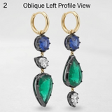 Lab grown emerald Ear-rings in 9K Gold/925 Silver |WOKE