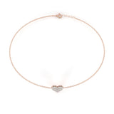 WOKE™ 0.42 carat round cut Lab grown diamond bracelet heart in 14k gold