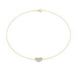WOKE™ 0.42 carat round cut Lab grown diamond bracelet heart in 14k gold