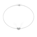 WOKE™ 0.42 carat round cut Lab grown diamond bracelet heart in 14k gold