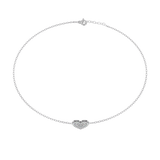 WOKE™ 0.42 carat round cut Lab grown diamond bracelet heart in 14k gold