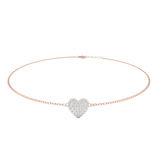 WOKE™ 0.42 carat round cut Lab grown diamond bracelet heart in 14k gold