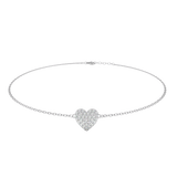 WOKE™ 0.42 carat round cut Lab grown diamond bracelet heart in 14k gold