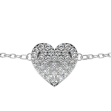 WOKE™ 0.42 carat round cut Lab grown diamond bracelet heart in 14k gold