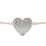 WOKE™ 0.42 carat round cut Lab grown diamond bracelet heart in 14k gold