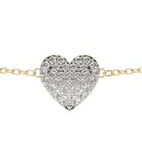 WOKE™ 0.42 carat round cut Lab grown diamond bracelet heart in 14k gold