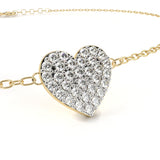 WOKE™ 0.42 carat round cut Lab grown diamond bracelet heart in 14k gold