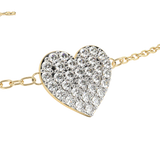 WOKE™ 0.42 carat round cut Lab grown diamond bracelet heart in 14k gold