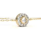 WOKE™ 0.58 carat round cut Lab grown diamond bracelet halo solitaire in 14k gold
